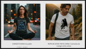 Camisetas de shiva para hombre y para mujer, que aparecen posando con ella en la ciudad y en la montaña