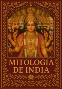 Portada de un pdf de mitología de india donde aparecen muchos dioses de los mitos hindú