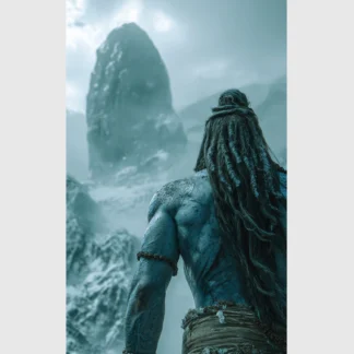 Shiva walking towards shiva lingam