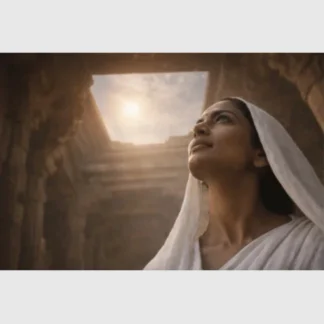 Woman looking at sacred sun